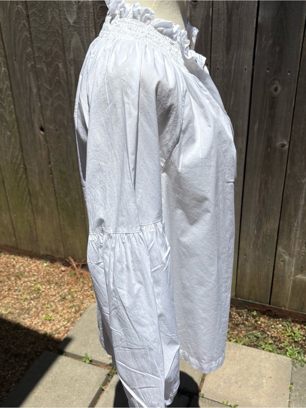 GAP White Ruffled Neck Button-Down Blouse - Picture 6 of 8